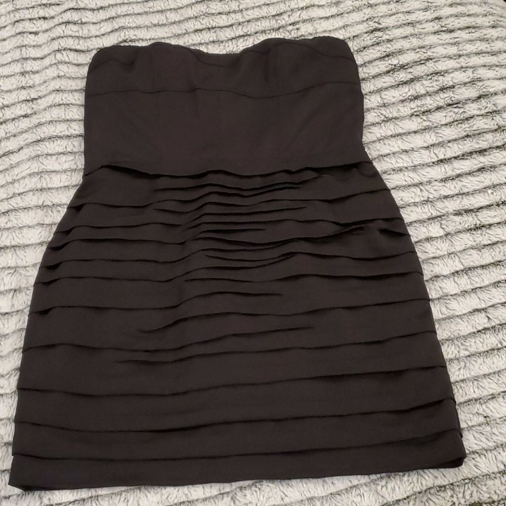 Sexy lil black Express rouched strapless dress